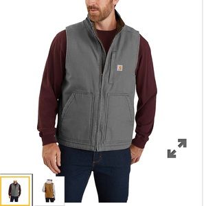 NWT men’s carhartt sherpa lined vest small gravel color